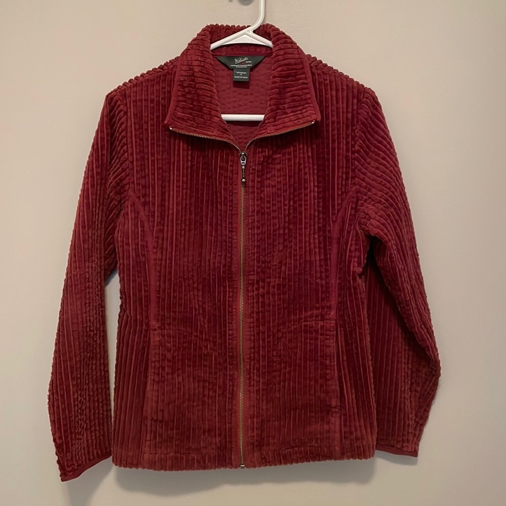 Woolrich Deep Ruby Corduroy Zip Jacket Size S